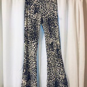 Flared cheetah pants